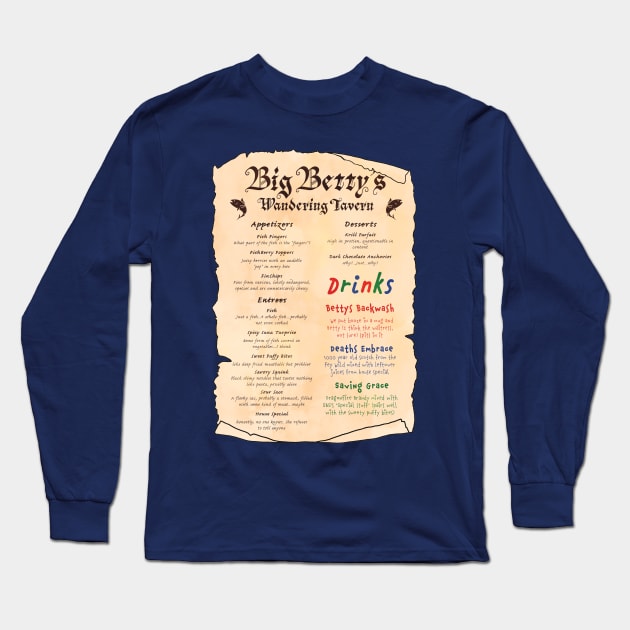 Big Betty's Menu Long Sleeve T-Shirt by AoD